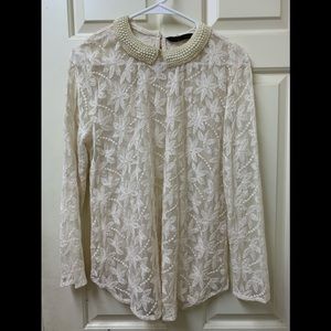 Zara pearl lace top